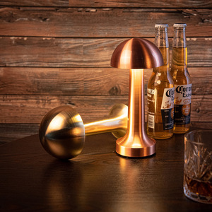 Cross-border Creative Mushroom Barbell Bar USB Touch Night <b>Light</b> Restaurant Cafe Dumbbell Metal Table Lamp Wholesale - Product Image 1