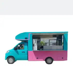 कस्टम आकार मिनी FOTON स्ट्रीट रसोई खाद्य ट्रक मोबाइल फास्ट फूड कियोस्क पिज्जा खाद्य ट्रक