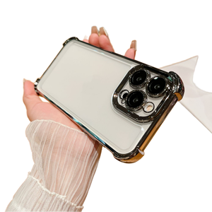Funda Protectora 2 en 1 a Prueba de Golpes con Protección de Lente para iPhone 17 16 15 14 13 12 11 Pro Max, Carcasa de Acrílico Electrochapado - Product Image 1