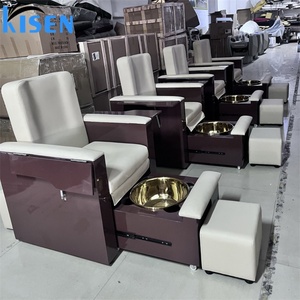 เก้าอี้ทำเล็บแบบปรับเอนได้ รุ่น Kisen สีเบจ น้ำตาล ขาว นุ่มสบาย ระดับไฮเอนด์ พร้อมอ่างล้างเท้าแบบเคลื่อนย้ายได้ กำลังลดราคา - Product Image 6