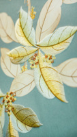 Papier peint mural artisanal en soie avec broderie 3D de style chinois, dessinée à la main, personnalisable et imprimable, représentant des oiseaux