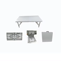 Vente en gros mobilier d'extérieur portable 6 pieds blanc rectangulaire pliable en plastique table pliante de banquet restauration bbq camping pique-nique