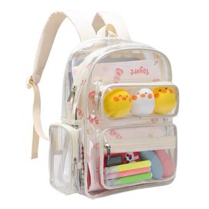 Mochila Transparente de Alta Calidad en Blanco y Negro, con Cierre de Cremallera de PVC/TPU, Estilo Japonés, Personalizable - Product Image 2