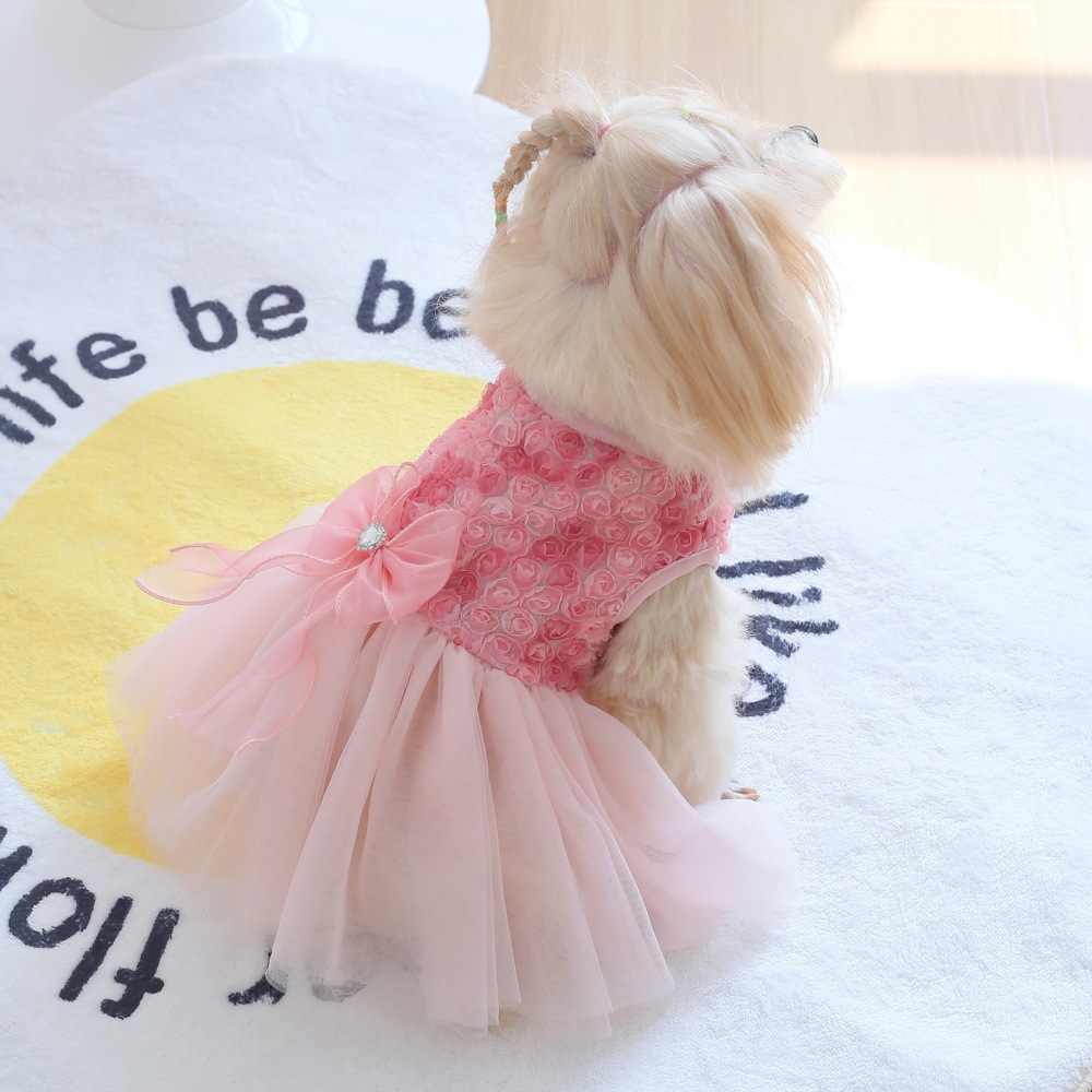 pink dress for dogs Luxury Pink Dog Harness Dress | Dog Wedding Outfit | Gift for Dog Parent Lover | Dog Bridesmaid Pink Dress | Girl Handmade Dog Dress