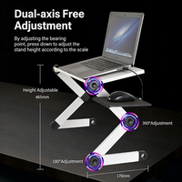 Soporte Ergonómico para Monitor con Alfombrilla para Ratón, Soporte Ligero para Portátil de Aluminio, Ajustable en Ángulo, Plegable, para Cama
