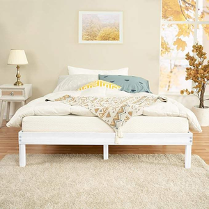 Base <span class=keywords><strong>de</strong></span> Cama Doble Moderna <span class=keywords><strong>de</strong></span> <span class=keywords><strong>Madera</strong></span> <span class=keywords><strong>de</strong></span> Pino Maciza, Resistente, Color Blanco - Product Image 3