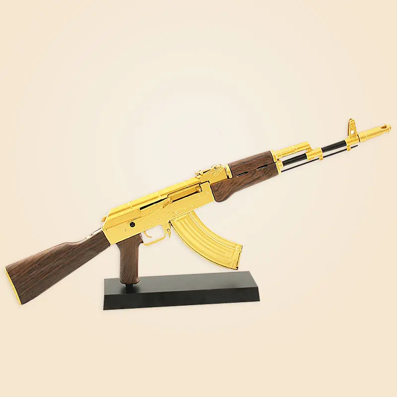 AK47 modeli gerçekçi oyuncak silahlar Mini minyatür silahlar Metal süsler montaj tüfek tabanca modeli Ak 47 alaşım oyuncak tüfek