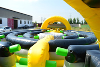 Château gonflable personnalisé Smile Inflatables, couleur camouflage, parcours d'obstacles, camp de combat, château gonflable en vinyle 18,5 oz, certifié CE