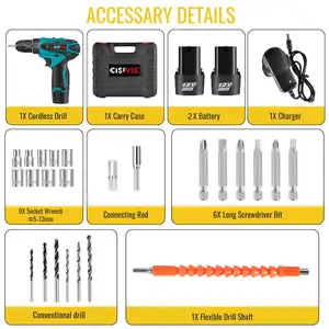 Ensemble d'outils de tournevis électriques sans fil 12V, batterie lithium-ion, chargeur, moteur brossé