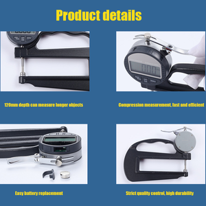 Grande sonda digitale elettronico dello spessimetro utilizzato per il cotone della perla, spugna materiali elastici 120MM profondità micrometro - Product Image 5