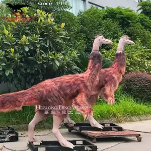 屋外テーマパーク用の3D恐竜クリーチャーアニマトロニック現実的な羽恐竜モデル