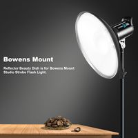 Kit Réflecteur Beauté Métallique KAMPHO 30/42/55cm Blanc/Argent avec Grille Nid d'Abeille et Diffuseur de Lumière Douce