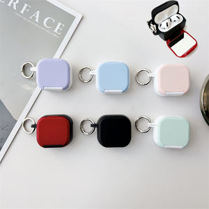 Gril's plegable espejo soporte auricular funda protectora para <span class=keywords><strong>Airpods</strong></span> 4 1 / Pro 2 <span class=keywords><strong>3</strong></span> 2022 resistente TPU + PC cubierta + gancho - Product Image 1