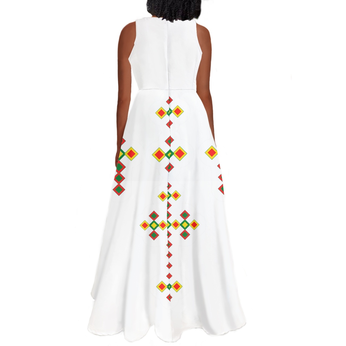 ethiopian dresses new fashion Modern Habesha Dress with Green Back Detail – Unique Ethiopian Kemis