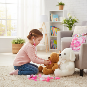 Ensemble de jeu d'hôpital rose, kit de <span class=keywords><strong>docteur</strong></span> jouet avec stéthoscope - Product Image 1