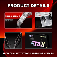 Cartouches de tatouage professionnelles MO Soul, 10 pièces, aiguilles jetables Bugpin, 3RL 1007RL, liner rond, shader, magnum, OEM, aiguilles PMU