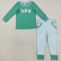 NOUVEAU Ensemble de Vêtements pour Bébés Garçons, Broderie Noël, Chemises et Pantalons Bleus Père Noël, Tenues de Boutique pour Enfants