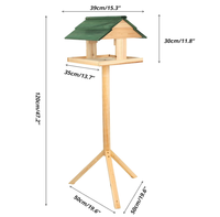 Plate-forme de jardin Table d'abri Trépied robuste Plate-forme spacieuse Oiseaux Maison d'oiseaux en bois Station d'alimentation Mangeoire à oiseaux en bois