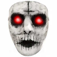 Donla DL-HM2307 Accessoires de fête d'Halloween Masque effrayant en latex à LED lumineux bicolore pour la veille d'Halloween