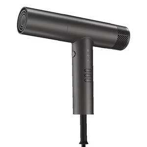 Sèche-cheveux puissant pliable à ions négatifs, corps en plastique noir mat dégradé, séchage rapide pour la maison - Product Image 1