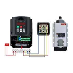 <strong>CNC</strong> 1.5kw 220V Air-Cooled Spindle <strong>CNC</strong> Kit 1500W Square Air Cooling Spindle <strong>Motor</strong> + 1.5KW VFD Inverter + ER11+aviation Plug Pin - Product Image 6