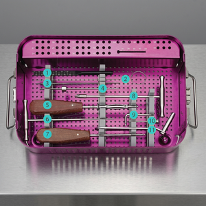 Surgical Instrument <b>Set</b> Manual Stainless Steel Class I For Surgical Operation Purple <b>Case</b> 11-Piece Tool Kit - Product Image 3