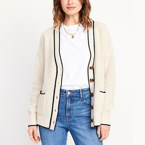 Custom Logo <b>Oversized</b> Knitted Embroidery <b>Cardigan</b> Ladies Wholesale Knit Jacquard Winter Women <b>Cardigans</b> Sweater for Women - Product Image 1