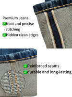 YUANBOFEI Jean en denim décontracté pour femme, coupe boyfriend, taille haute, jambe large, bleu délavé, respirant, confortable, personnalisable, haute qualité
