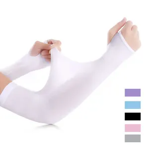 Logo personalizzato di raffreddamento abbigliamento sportivo traspirante protezione UV 50 + dimagrimento di fitness gomito del braccio maniche per unisex