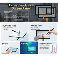 Custom Ctp Vidrio templado 7 "Panel táctil capacitivo RS232 I2c Interfaz 7 pulgadas Pcap Multi Panel de pantalla táctil