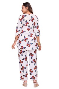 ชุดเซ็ตเสื้อคอกลมสีขาวพิมพ์ลายสำหรับผู้หญิง รวมถึงไซส์พลัสถึง 6xl ผ้าไมโคร คิรัน เน็กซัส - Product Image 2