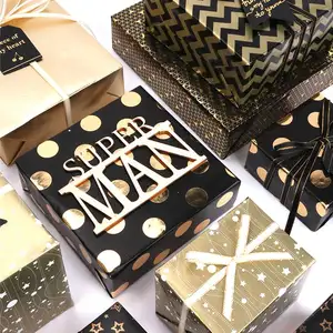 Wrapping Paper Gift Roll GOLD/WHITE "CONSTELLATIONS" Wrapping Paper Christmas Gift Wrapping Paper Rolls Wholesale Christmas Wrapping Paper