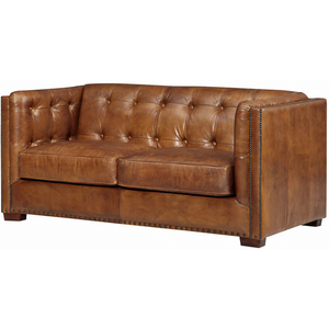 Elegante Sofá Chesterfield de Cuero de 2 Plazas, Artesanía de Primera Calidad con Asientos Cómodos y Estilo Atemporal - Product Image 1