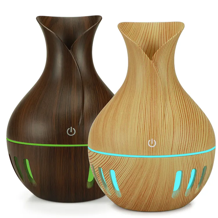 Home Appliances Cool Mist Wood Grain Electric Essential Oil Diffuser LED Light Aromatherapy Essential Oil Aroma Diffuser