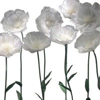 Grandes fleurs artificielles géantes en organza et papier pour la décoration de la maison et de mariages, blanches, autoportantes, pour la Saint-Valentin et les remises de diplômes