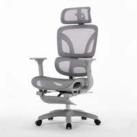 Chaise de bureau ergonomique en maille économique avec soutien lombaire adaptatif et repose-pieds dissimulé pour les acheteurs vietnamiens