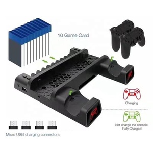 Đế Sạc Đa Năng Với Đèn LED Chỉ Báo Quạt Làm Mát Bộ Lưu Trữ Thẻ Trò Chơi Cho <span class=keywords><strong>PS4</strong></span> / <span class=keywords><strong>SLIM</strong></span> / PRO Đế Sạc - Product Image 1