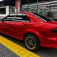 Film de Vinyle Premium Rouge Sang de Dragon Ultra Brillant pour Voiture, Autocollant Moto DIY, Film Adhésif Auto-Adhésif à Libération d'Air pour Changement de Couleur de Voiture