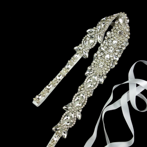 Cinturón con adorno de diamantes de imitación para dama de honor, cinturón de boda de cristal, impresionante, extra largo - Product Image 6