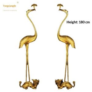 Jingciren Boutique Adornos y Artesanías Antiguas de Bronce con motivos de Grulla, Ganoderma lucidum, Tortuga y Grulla Yannian, Regalo para Pasillo - Product Image 6