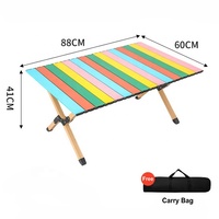 Tables de camping pliantes réglables en alliage d'aluminium couleur arc-en-ciel, faciles à transporter, design moderne Table de plage Table de pique-nique