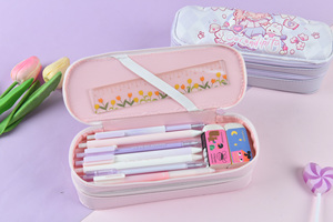 Malvavisco-Estuche artesanal suave de doble capa Bolsa de lápices para niña <span class=keywords><strong>dulce</strong></span> Organizador Textura similar a <span class=keywords><strong>la</strong></span> nube Poliéster hecho a mano - Product Image 5