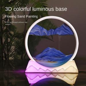 Arenas movedizas pintura luz <span class=keywords><strong>de</strong></span> noche reloj <span class=keywords><strong>de</strong></span> arena dinámico Decoración <span class=keywords><strong>de</strong></span> mesa decoración ambiente luz cálido regalo para hombres y mujeres - Product Image 3