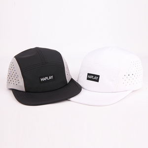 Custom Polyester/Nylon Waterproof <strong>Running</strong> <strong>Cap</strong> 5 Panel Perforated Lightweight Laser Cut Mesh <strong>Running</strong> Hat - Product Image 1