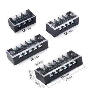 JINH Black Portable Small Pcb Electrical 600V/15A 6P Barrier Fixed Terminal Block