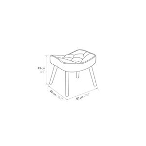 Fauteuil Ludovica avec repose-pieds, tissu gris, noir et blanc, pieds en bois, ensemble de chaises pour salon intérieur - Product Image 6
