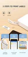Niimbot D110 Mini Portable Tanpa Tinta Ponsel Label Printer Mesin dengan Pita untuk Bisnis Kecil Rumah Kantor Termal 15-20Mm/S