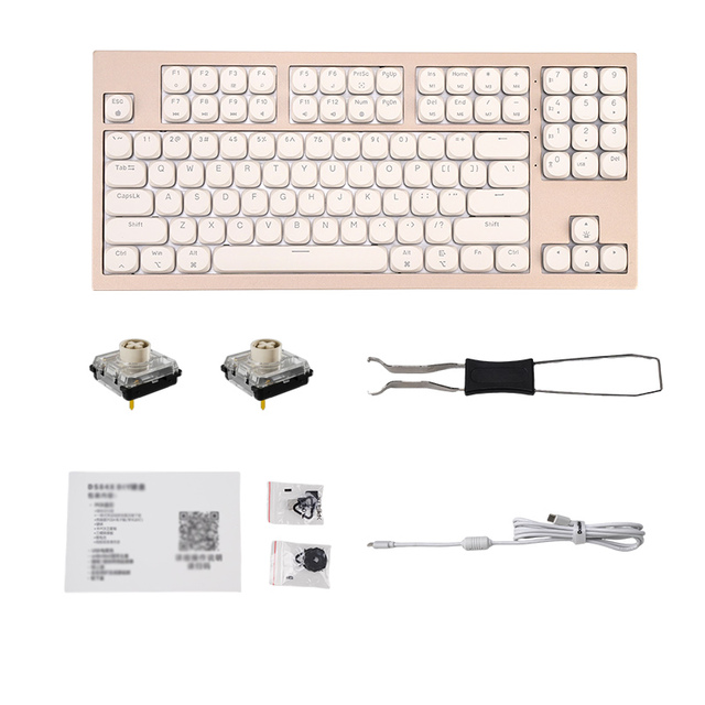 Factory Wholesale New Kailh Mechanical Gaming Keyboard 102-Key Hot Plug Ergonomic 2.4Ghz Wireless USB-C Three Mode LED Backlit