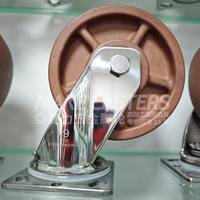 Roues de 4 "5" 6 "8" en acier inoxydable SUS 304 Roulettes résistantes aux hautes températures 280 ℃ Frein pivotant Chariot à usage intensif Personnaliser 316