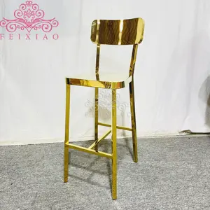 Модная Золотая Нержавеющая Сталь металлическое украшение для вечеринки коктейль Золотой барный стул для аренды